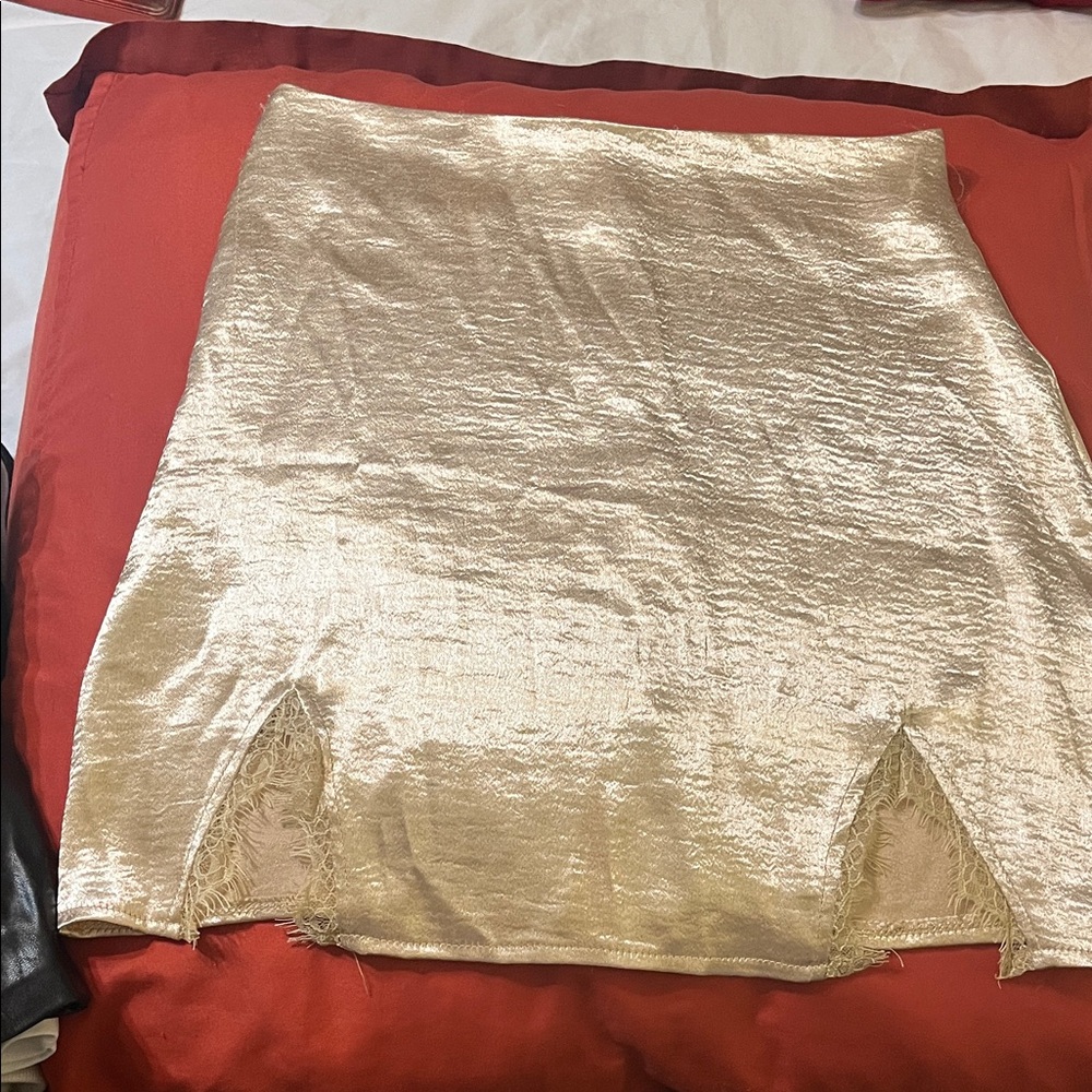 Chic Metallic Women's Pencil Skirt